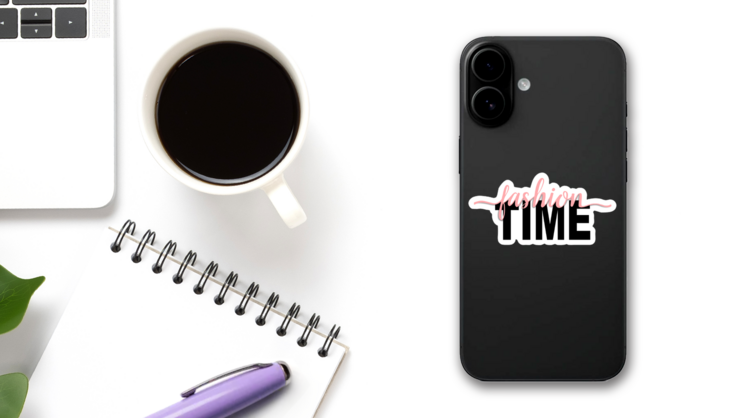 Fashion Time Sticker on a Phone (New) example