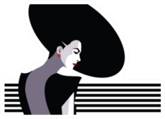 Fashion Woman In Style Pop Art Sticker