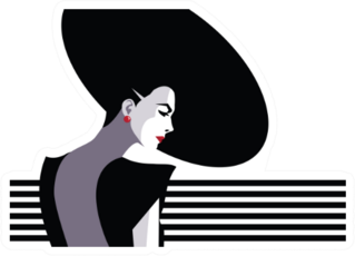Fashion Woman In Style Pop Art Sticker
