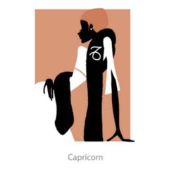 Fashion Woman Silhouette Capricorn Sticker