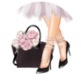 Fashionable Bag With Peonies Sticker