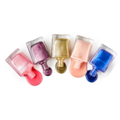 Fashionable Colors Of Nail Polish Spilling On White Sticker