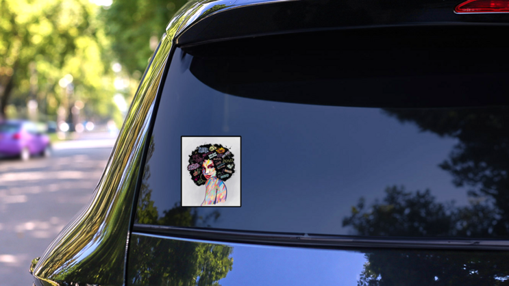 Fashionable Painting Portrait Sticker on a Rear Car Window (New) example