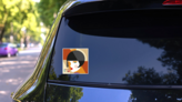 Fashionable Stylish 1920s Woman Sticker on a Rear Car Window (New) example
