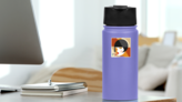Fashionable Stylish 1920s Woman Sticker on a Water Bottle (New) example