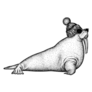 Fashionable Walrus Illustration Sticker