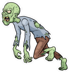 Fast Cartoon Zombie Sticker