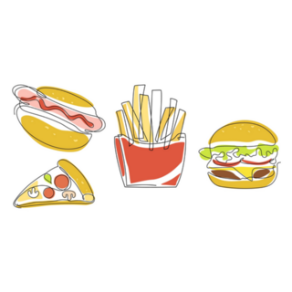 Fast Food And Barbeque Food Illustrations Sticker