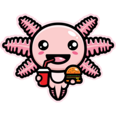 Fast Food Axolotl Sticker