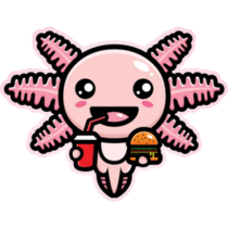 Fast Food Axolotl Sticker