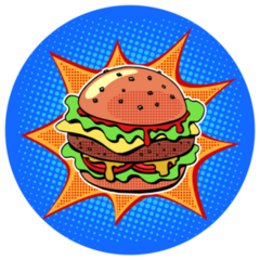 Fast Food Burger Pop Art Sticker
