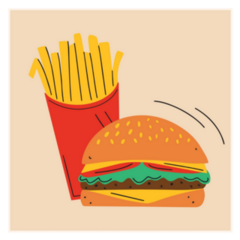 Fast Food Cheeseburger & French Fries Sticker