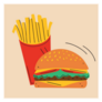 Fast Food Cheeseburger & French Fries Sticker