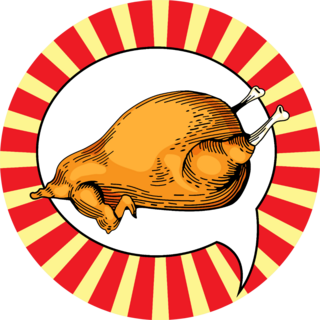 Fast Food Chicken Illustration In Pop Art Style Sticker