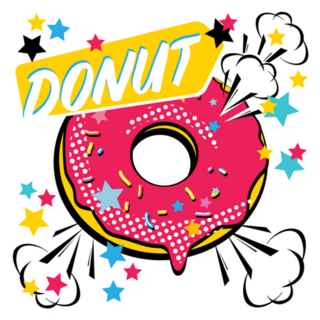 Fast Food Donut Comic Pop Art Style Sticker