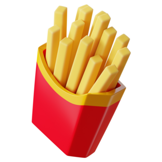Fast Food French Fries Cartoon Sticker