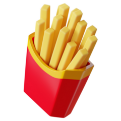 Fast Food French Fries Cartoon Sticker