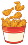 Fast Food Fried Chicken Basket Illustration Sticker