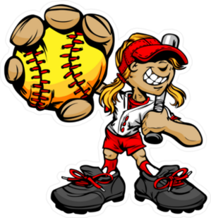 Fast Pitch Softball Girl Cartoon Player Sticker