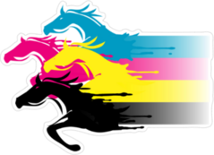 Fast Printing  Running Horses Sticker