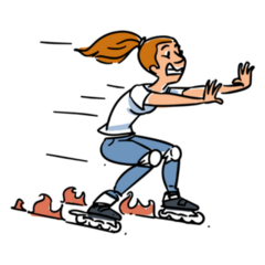 Fast Roller Skates Sticker