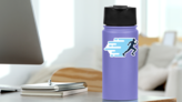 Fast Running Logo Sticker on a Water Bottle (New) example