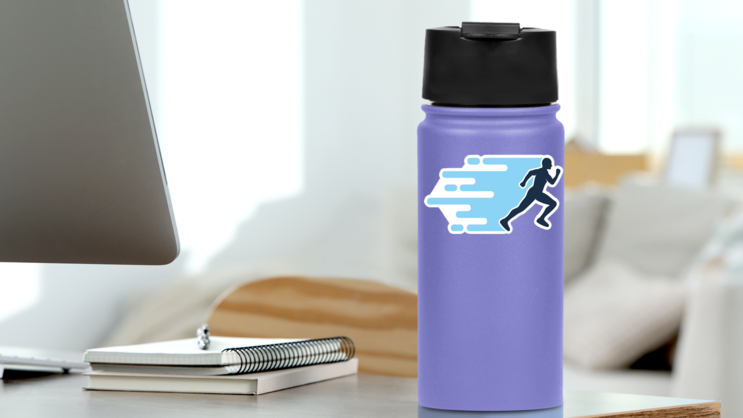 Fast Running Logo Sticker on a Water Bottle (New) example