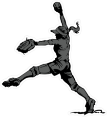 Fastpitch Softball Player Pitching Sticker