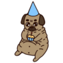 Fat Birthday Pug Sticker