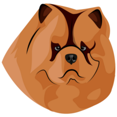 Fat Chow Chow Abstract Sticker