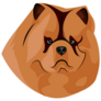 Fat Chow Chow Abstract Sticker