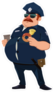Fat Cop with Donut and Coffee Sticker