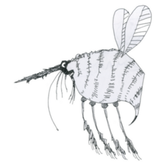  Fat Funny Mosquito Character Cartoon Sticker