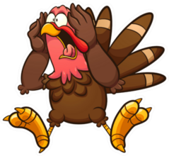 Fat Scared Cartoon Screaming Turkey Sticker
