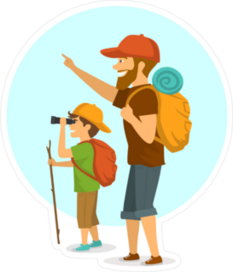 Father And Son Camping Sticker