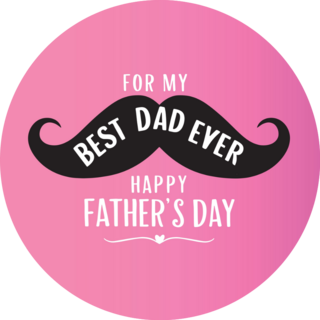 Fathers Day Pink Mustache Sticker