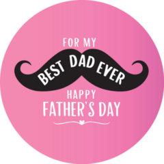 Fathers Day Pink Mustache Sticker