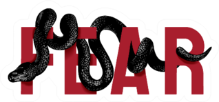 Fear Slogan Wrapped Around By Snaked Illustration Sticker