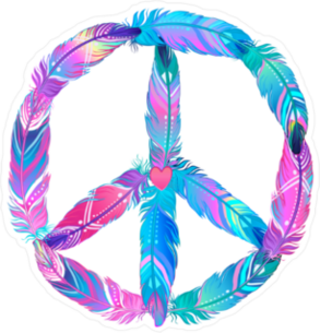 Feather Peace Sign Sticker