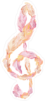 Feather Treble Clef Sticker