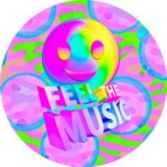 Feel The Music 90s Style Pop Sticker