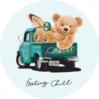 Feeling Chill Bear In Truck Bed Drinking Beer Sticker