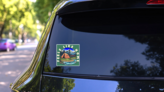 Feels Like Home Wild Nature And Camping Lake Scenery Sticker on a Rear Car Window (New) example