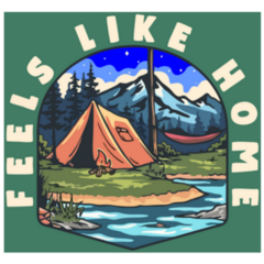 Feels Like Home Wild Nature And Camping Lake Scenery Sticker