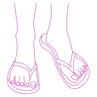 Feet Wearing Flip Flops Pink Sticker