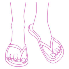 Feet Wearing Flip Flops Pink Sticker