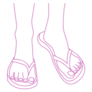 Feet Wearing Flip Flops Pink Sticker