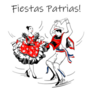 Felices Fiestas Patrias Chilean Couple Dancing Cueca Sticker