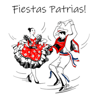 Felices Fiestas Patrias Chilean Couple Dancing Cueca Sticker
