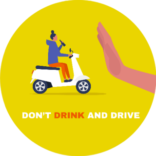 Female Character Driving A Scooter Legal Dont Drink And Drive Sticker